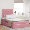 vidaXL Letto con contenitore e LED con led Rosa 120 x 200 cm Velluto