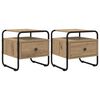 vidaXL Armadio da Notte 2 pz Rovere Artigianale 40 x 39,5 x 40 cm