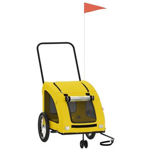 vidaXL Rimorchio da Bici per Animali Giallo Oxford e Ferro