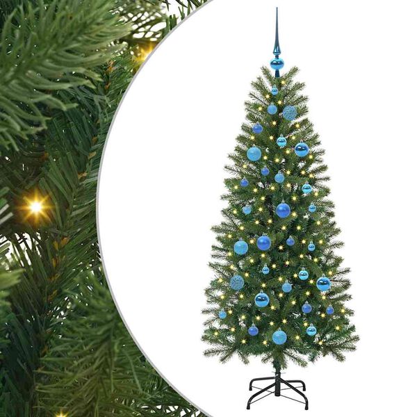 vidaXL Albero di Natale artificiale con 150 LED Verde 150 cm PE e PVC