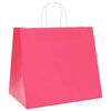 vidaXL Sacchetti di Carta 250 pz con Manici Rosa 32x22x28 cm