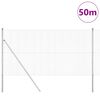 vidaXL Recinzione con pali. Argento 1 x 50 m Acciaio