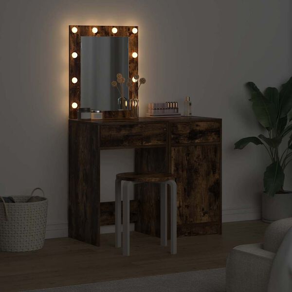 vidaXL Tavolo da Trucco con cassetto 2 pcs Marrone 50 x 41 x 135 cm