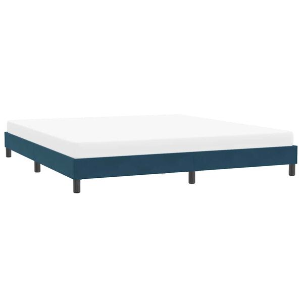 vidaXL Giroletto senza Materasso Blu Scuro 200x210 cm in Velluto