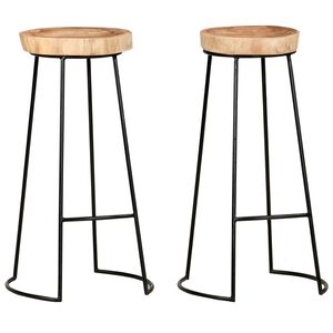 vidaXL Sgabelli da Bar 2 pz in Legno Massello di Acacia