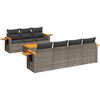 vidaXL Set Divano da Giardino 8 pz con Cuscini Grigio in Polyrattan