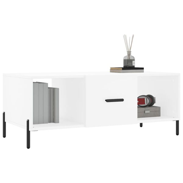 vidaXL Tavolino da Salotto Bianco 102x50x40 cm in Legno Multistrato
