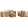vidaXL Set divani 6 pcs Naturale Legno di Acacia Massello