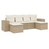 vidaXL Set Divano da Giardino 6 pz con Cuscini Beige in Polyrattan