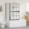 vidaXL Schermo per Bagno e Doccia Nero e trasparente 116 x 68 x 128 cm