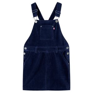 Abito Scamiciato da Bambina Velluto a Coste Blu Marino 92