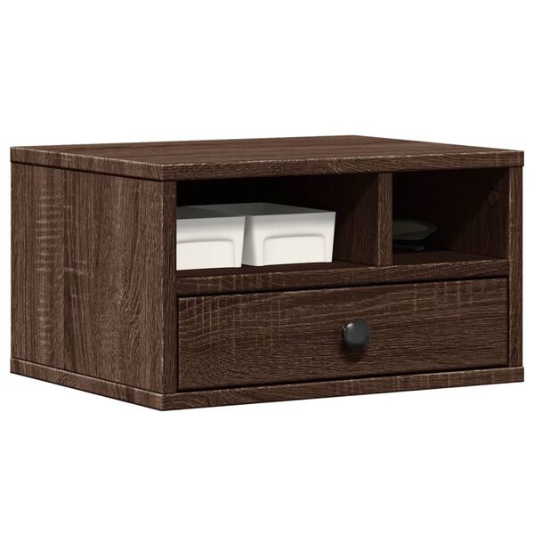 vidaXL Supporto Stampante Rovere Marrone 40x32x22,5 Legno Multistrato