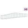vidaXL Cesti Gabbioni ad Arco 8 pz 400x50x40/60 cm Ferro Zincato