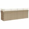 vidaXL Divano da Giardino con Cuscini a 4 Posti Beige in Polyrattan