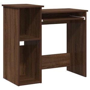 vidaXL Scrivania Mensole Rovere Marrone 84x40x78 cm Legno Multistrato