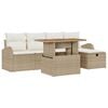 vidaXL Set Divano da Giardino 6 pz Beige polyrattan