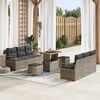 vidaXL Set Divano da Giardino 9 pcs Grigio Poly Rattan