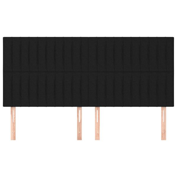 vidaXL Testiera Nera 160x5x118/128 cm Tessuto
