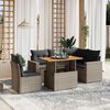 vidaXL Set Divano da Giardino 6 pz con Cuscini Grigio in Polyrattan
