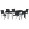 vidaXL Set da Pranzo per Giardino 7 pcs Nero Rattan in PE