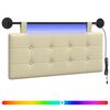 vidaXL Testiera sospesa Con luce LED Crema Similpelle