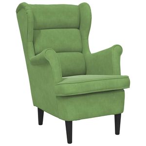 vidaXL Poltrona Verde Chiaro in Velluto