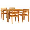vidaXL Set da Pranzo per Giardino 5 pz Marrone