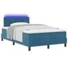vidaXL Letto a Sorgente LED con led Blu Scuro 120 x 200 cm Velluto
