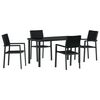 vidaXL Set da Pranzo per Giardino 5 pcs Nero