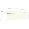 vidaXL Tenda da Sole Retrattile con Parasole e LED 4,5x3 m Crema