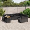 vidaXL Set Divani da Giardino 10pz con Cuscini in Polyrattan Nero