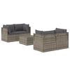 vidaXL Set Divani da Giardino 5 pz con Cuscini in Polyrattan Grigio