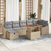 vidaXL Set Divano da Giardino 8 pcs Beige polyrattan