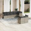 vidaXL Set Divano da Giardino 8pz con Cuscini Grigio Chiaro Polyrattan