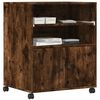 vidaXL Supporto per Stampante con Ruote Rovere Fumo 60x48x74 cm