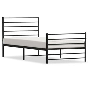 vidaXL Giroletto con Testiera e Pediera Metallo Nero 80x200 cm