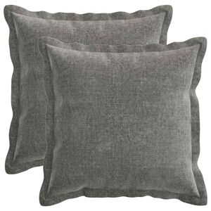 vidaXL Federa 2 pz HOUTEN Grigio Scuro 30 x 30 cm Tessuto Chenille