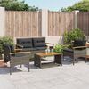 vidaXL Set Divani da Giardino 4 pz con Cuscini in Polyrattan Grigio