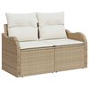 vidaXL Set Divano da Giardino 7 pcs beige e panna Poly Rattan