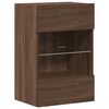 vidaXL Mobili da parete con luci LED per TV 2pz Rovere Marrone 40x30x60,5cm
