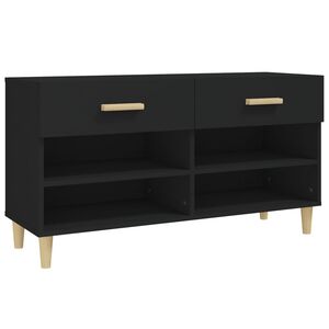 vidaXL Scarpiera Nera 102x35x55 cm in Legno Multistrato