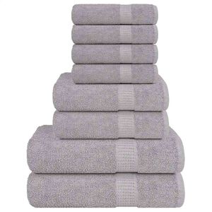 vidaXL Set di asciugamani 8 pezzi FROGN Grigio 360 g/m&sup2;