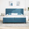 vidaXL Letto a molle con materasso con led Blu 200 x 200 cm Velluto