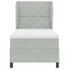 vidaXL Letto a molle con testiera Grigio chiaro 190 x 90 cm Poliestere