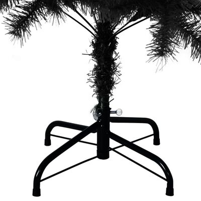 vidaXL Albero di Natale Artificiale con Supporto Nero 120 cm PVC