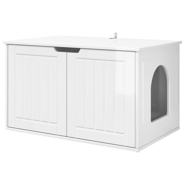vidaXL Casa per Gatti Bianco Lucido 85 x 55 x 50,5 cm