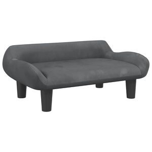 vidaXL Lettino per Cani Grigio Scuro 70x40x24 cm in Velluto