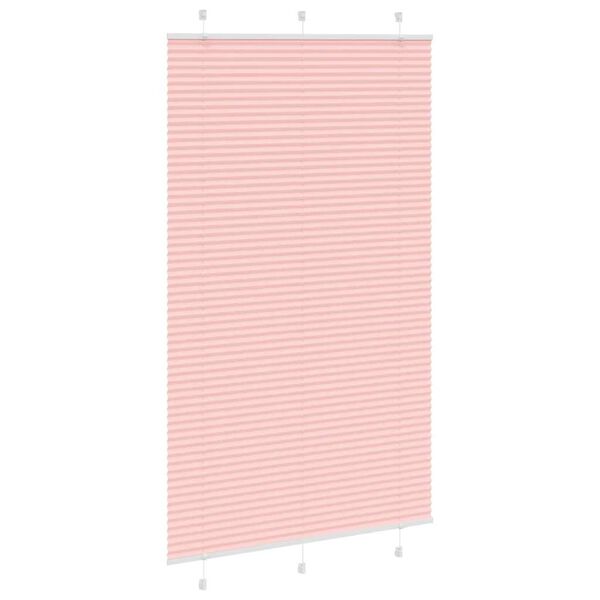 vidaXL Tenda Plissettata Rosa 115x200 cm Larghezza Tessuto 114,4 cm