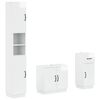 vidaXL Set di armadietti da bagno in 3 pezzi HOORN Bianco Lucido