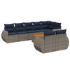 vidaXL Set Divani da Giardino 9 pz con Cuscini Grigio in Polyrattan